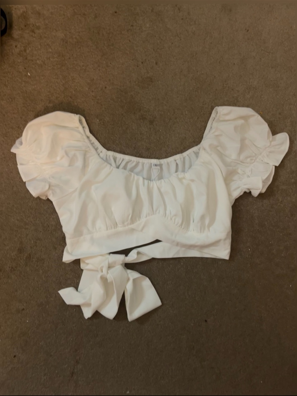 Avanova White Crop Top With Tie Back